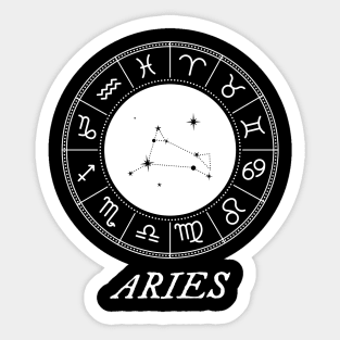 Aries Zodiac Sign With Constellation Sticker